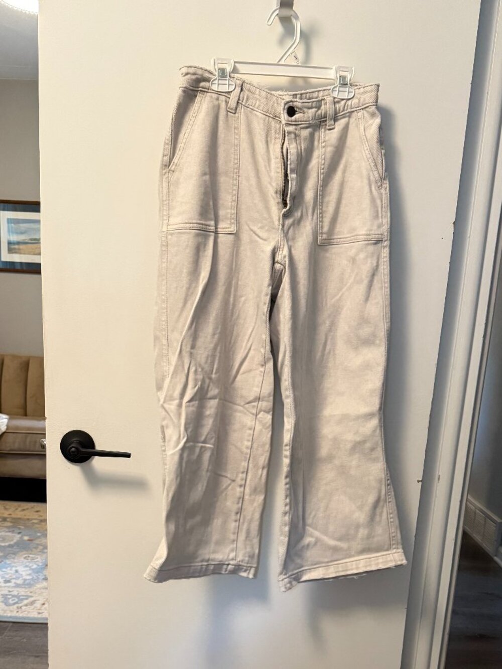 Universal Thread Cream Utility Barrel Jeans Size 4/27